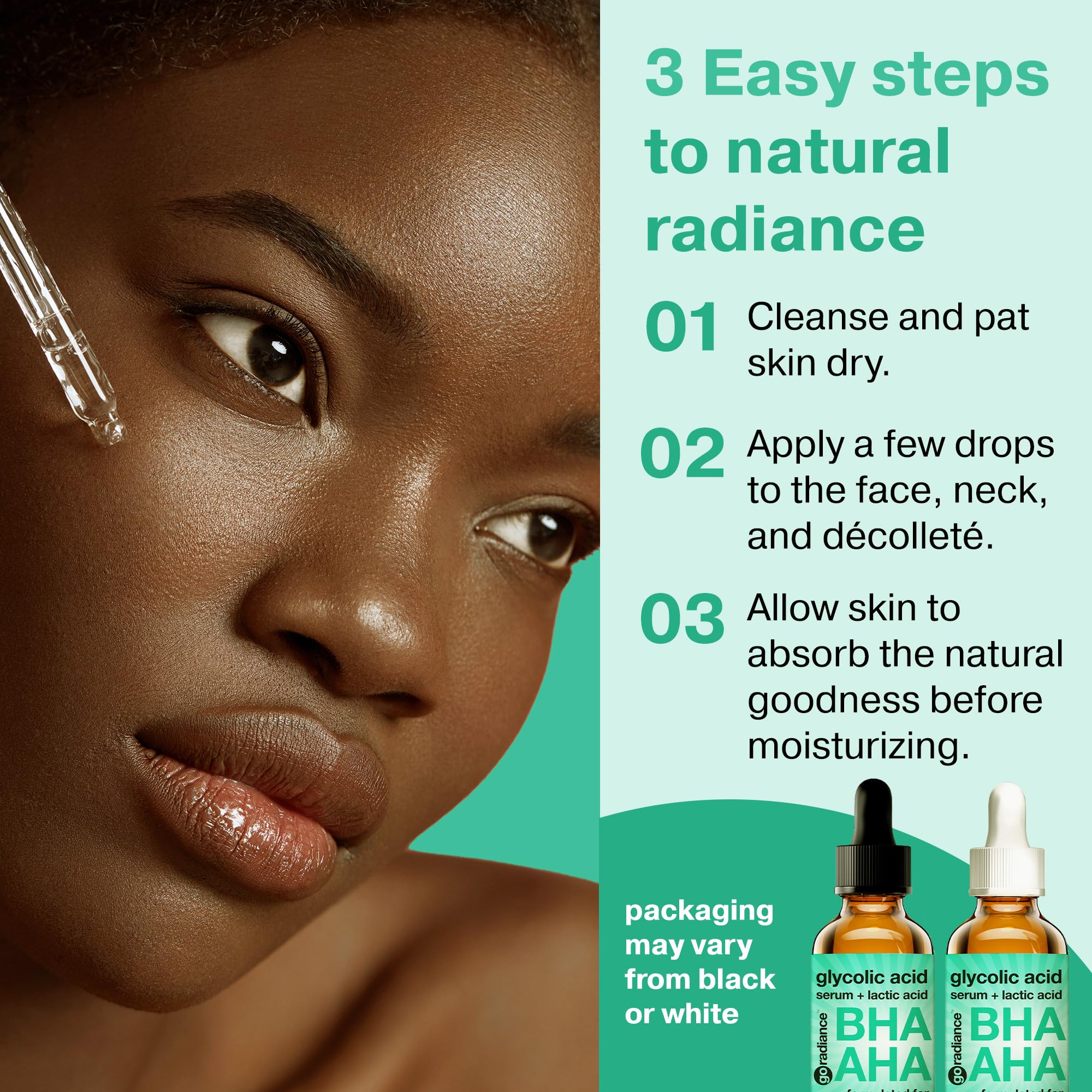 Go Radiance - Glycolic Acid Exfoliant - AHA BHA Serum - 2 Fl Oz