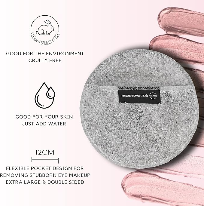 Ogato Reusable Makeup Remover Pads, Microfiber Cleansing Cloths, 5-Pack