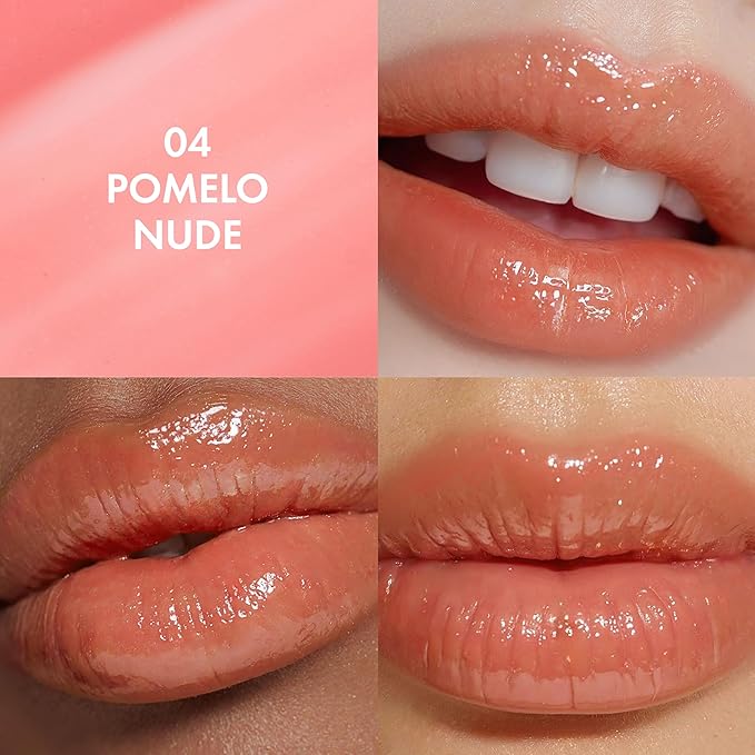 Amuse SEOUL Daisy Flower Dew Tint (04 POMELO NUDE) - Glossy Moisturizing Lip Stain, Watery Glow Lip Tint, Long Lasting Color, Dewy Finish, Vegan, Korean Beauty Makeup
