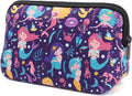 AJLTPA Waterproof Neoprene Cosmetic Bag, Cute Mermaid