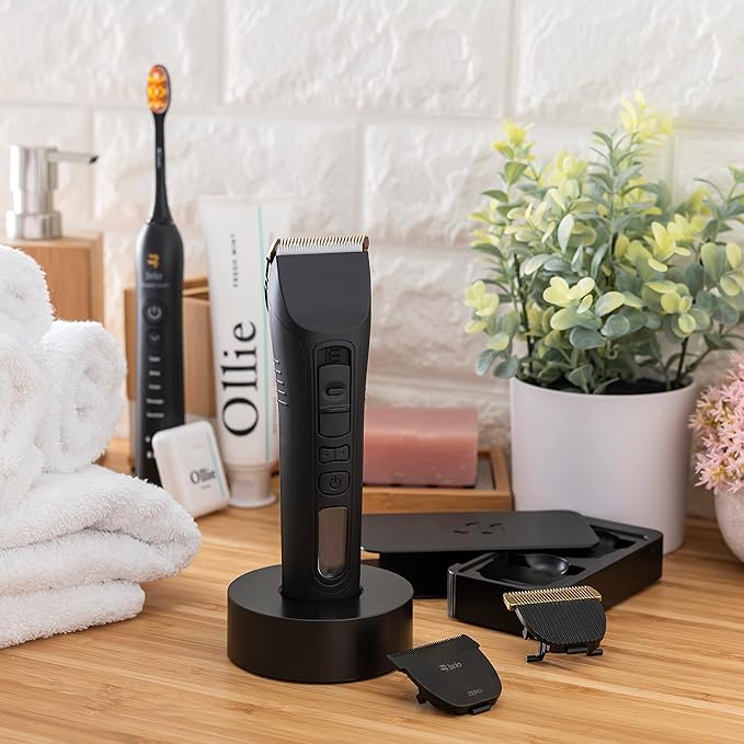 Brio Beardscape V1 Cordless Beard Trimmer for Men with Ceramic Blade, Black