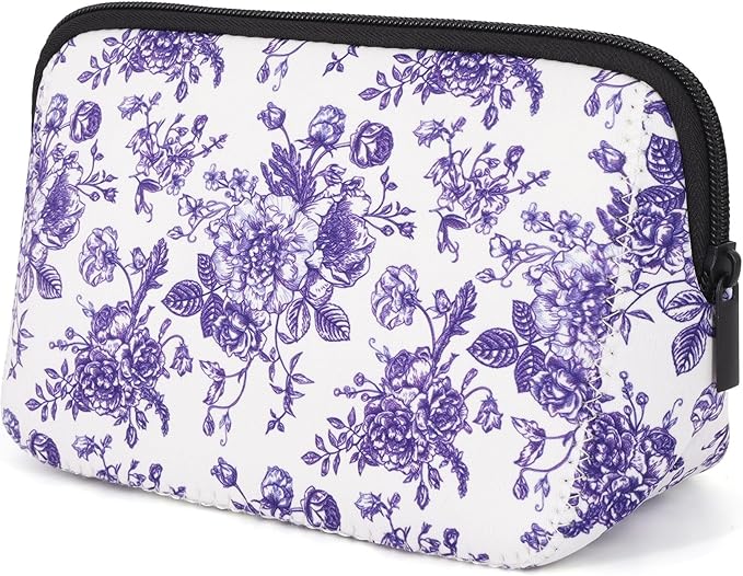 AJLTPA Waterproof Neoprene Cosmetic Bag, Flowers Like China