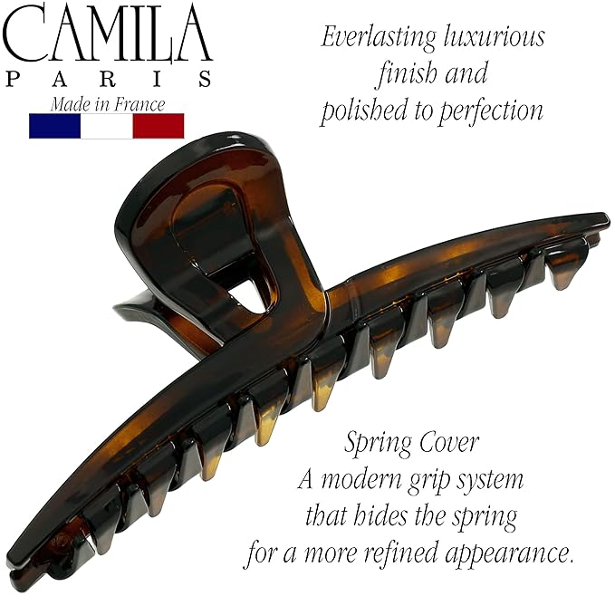 Camila Paris CP2371 French Hair Clip for Women, Narrow, Strong Hold Grip Double Tooth Girls Hair Claw Clips Jaw, Fashion Durable Styling Hair Accessories for Women, Made in France