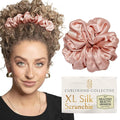 Curlfriend Oversized Mulberry Silk Scrunchies for Women, XL, Blush Pink
