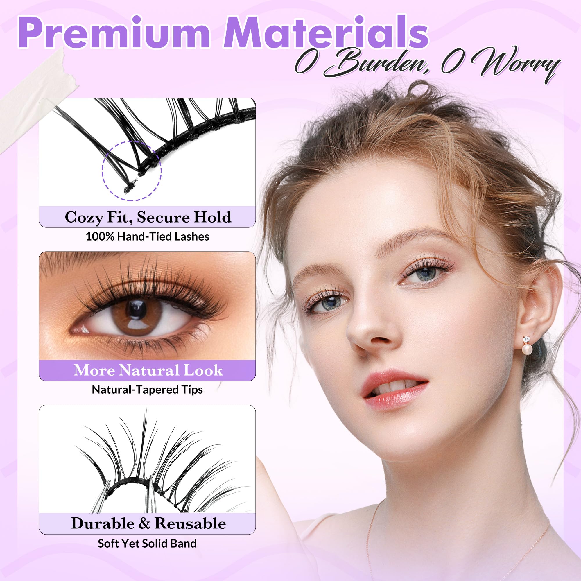 Bepholan Soft Magnetic Lashes with Applicator,No Glue Needed Reusable Magnetic Eyelashes Natural Look Easy to Wear and Remove Waterproof Cruelty-free False Eyelashes（RC01）