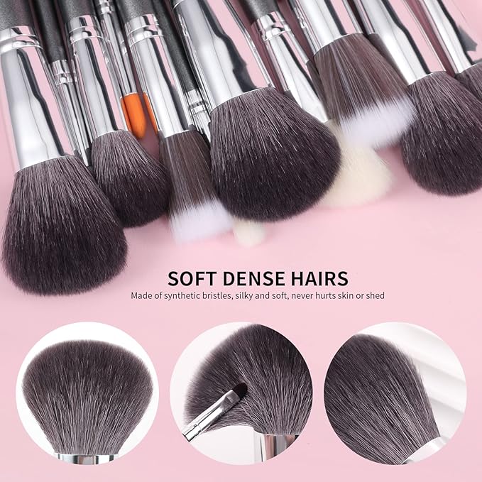 docolor 29Pcs Makeup Brushes Set with Goat Synthetic Fiber, PU Flip Case