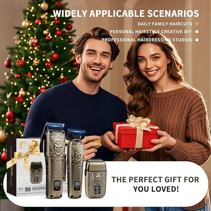 BESTBOMG® Hair Clippers for Men, Clipper, Trimmer & Shaver Set, BS-808DR