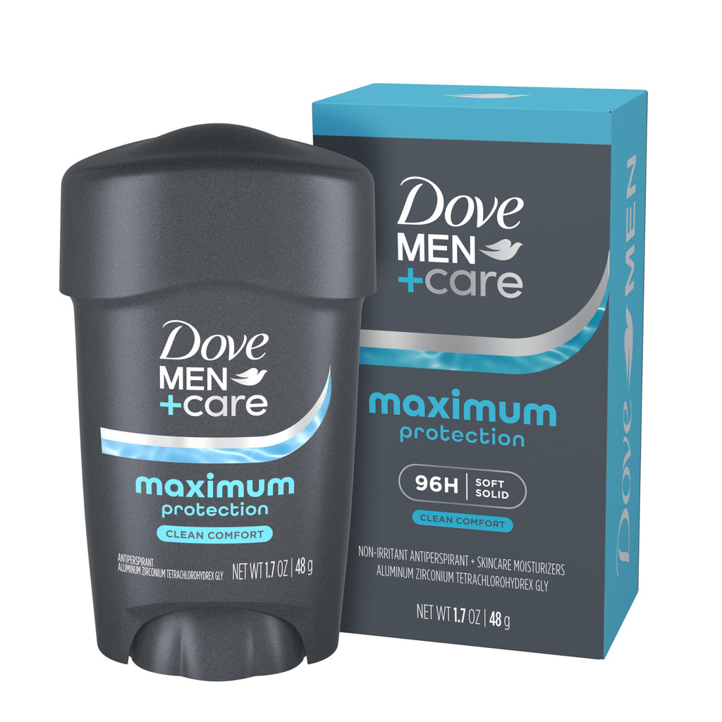 Dove Men 96-Hour Maximum Protection Deodorant, Clean Comfort, 1.7 oz