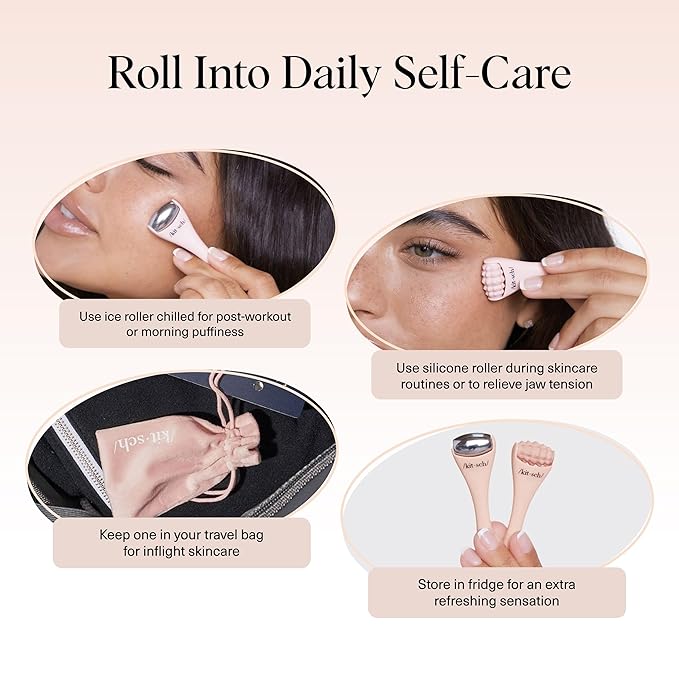 Kitsch Mini Ice Roller for Face Tool Set – Cooling Face Rollers - Blush