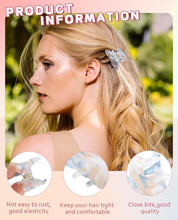 Molans 12 Pcs Small Hair Clips Mini Claw Jaw Clips Women Girls Thin Hair