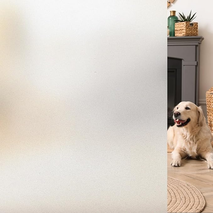 HIDBEA Frosted Window Privacy Film, Non Adhesive, 17.3 x 98.4 Inch