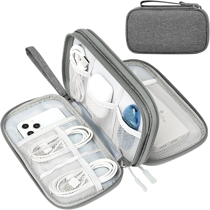 FYY Electronic Organizer, Travel Tech Pouch Bag, Medium, Dark Grey
