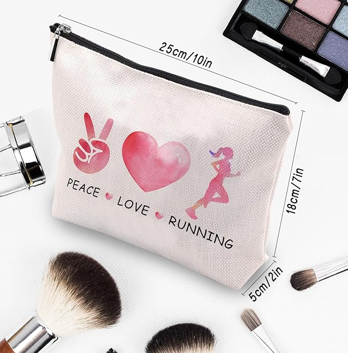 CEASQVAA Cosmetic Case for Women, Running Gifts, Travel Pouch, Waterproof, Christmas Birthday Gifts for Running Gym Sport Runner Marathon Lover