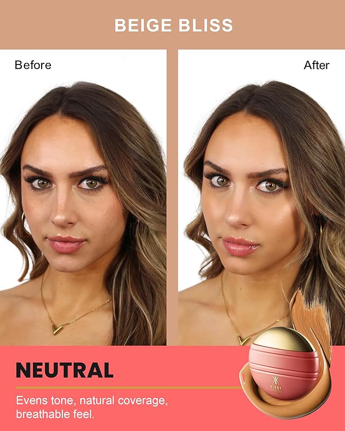 Kirby Kosmetics Konfident Glow Skin Tint – Beige Bliss Hydrating Oil-Free Glass-Skin Foundation, Buildable Light-to-Medium Coverage, 30 ml – Inclusive Clean Makeup for Radiant Confidence