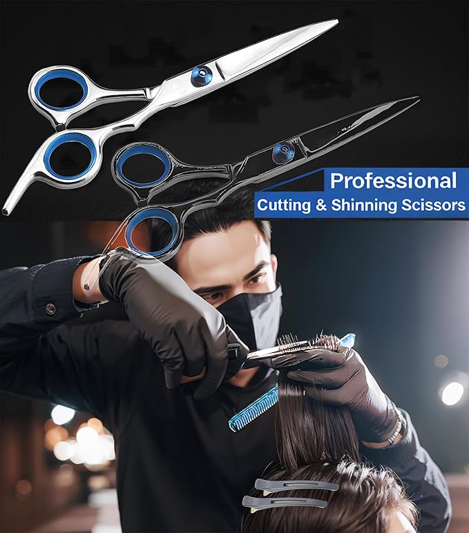 MEUUT Professional Hair Scissors with Styling Comb and 2 Clips for Cutting