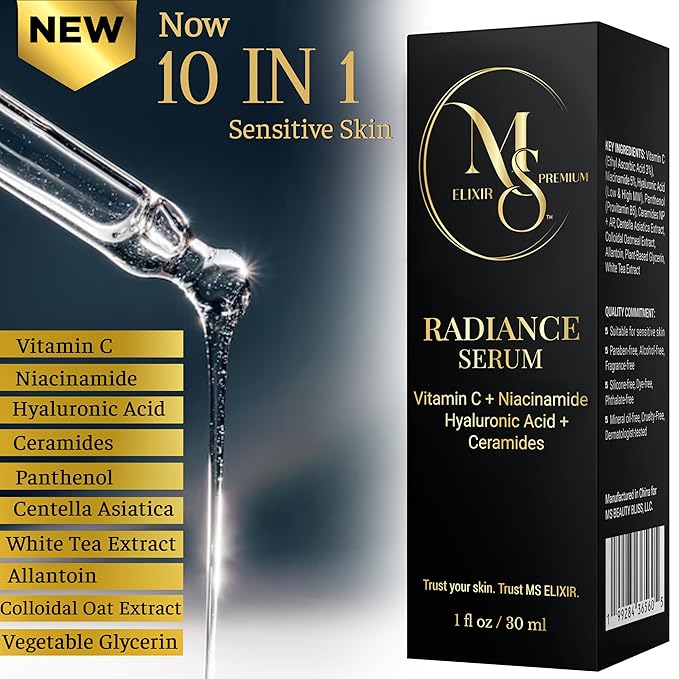 Vitamin C Illuminating Face Serum | Niacinamide 5% + Hyaluronic Acid & Ceramides | Hydrating, Brightening & Helps Prevent Early Signs of Aging | Gentle Skincare for Sensitive Skin | 1 fl oz