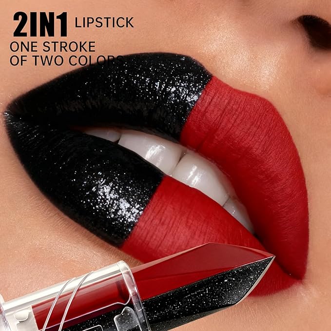 Depuplum Rose Red Lipstick Nude Lipstick Matte Ombre Lips Dual Tone