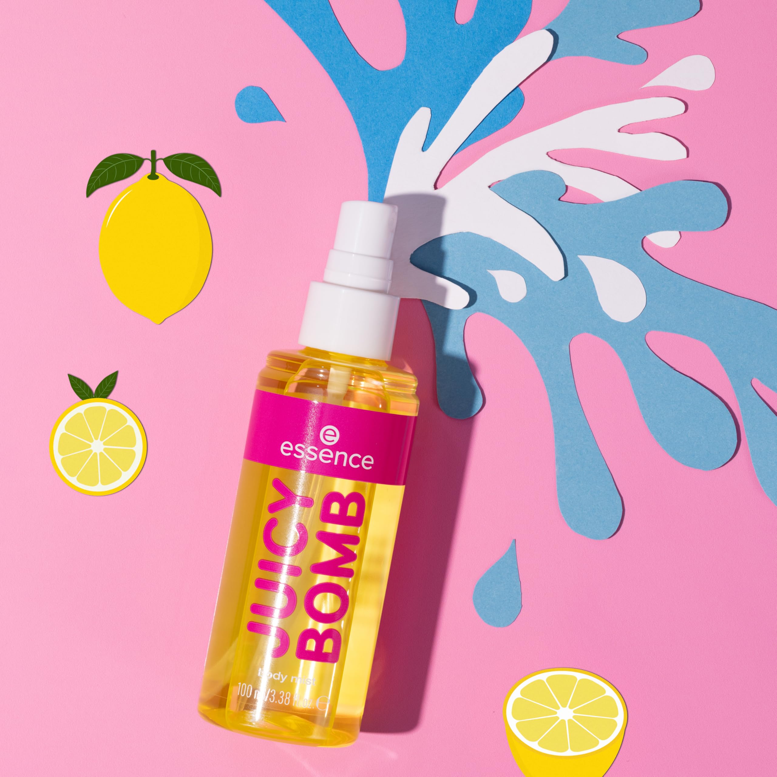 essence | Juicy Bomb Body Mist | Fresh Citrus Blend with Pineapple & Amber | Long-Lasting, Travel-Friendly & Vegan (04 | Zesty Citrus)