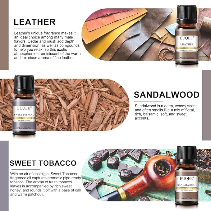 EUQEE 6PCS Men's Pubs Gift Set Premium Fragrance Oils for Men