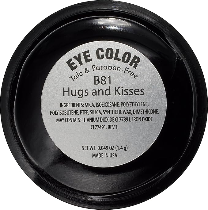 Pure Ziva Hugs and Kisses Shimmering Muted Baby Cool Toned Pink Satin Pressed Powder Single Vegan Eyeshadow; Talc, Paraben & Cruelty Free