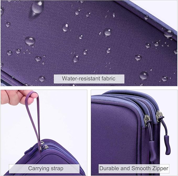 FYY Electronic Organizer, Travel Tech Pouch Bag, Large, Purple