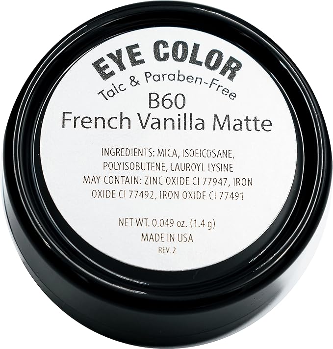 Pure Ziva Naked French Vanilla Off White Nude Neutral Matte Pressed Powder Single Vegan Eyeshadow; Talc, Paraben & Cruelty Free