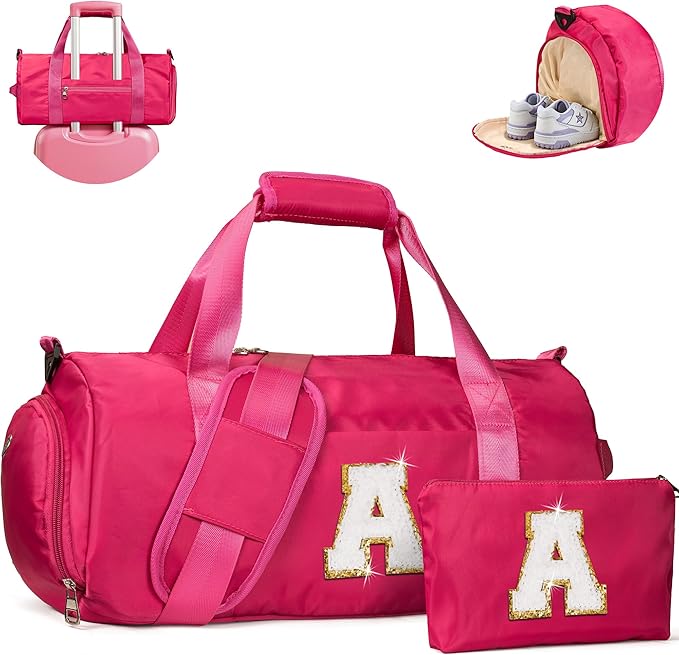 Vogewood Dance Recital Gifts for Tween Girls-Girl Initial Travel Duffle Bag