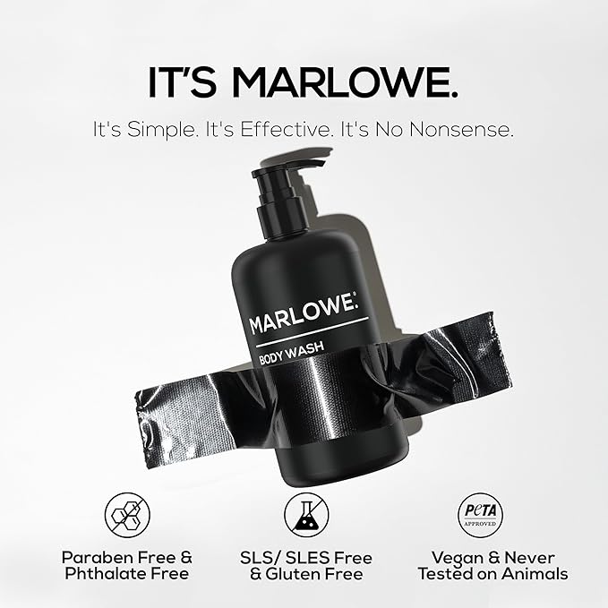MARLOWE. Men's Body Wash, Refreshing Shower Gel, Cedarwood, 15 oz Pump