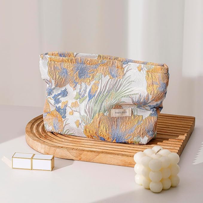 getgto 2 Pcs Makeup Bags, Large Cosmetic Bag Travel Toiletry Bag