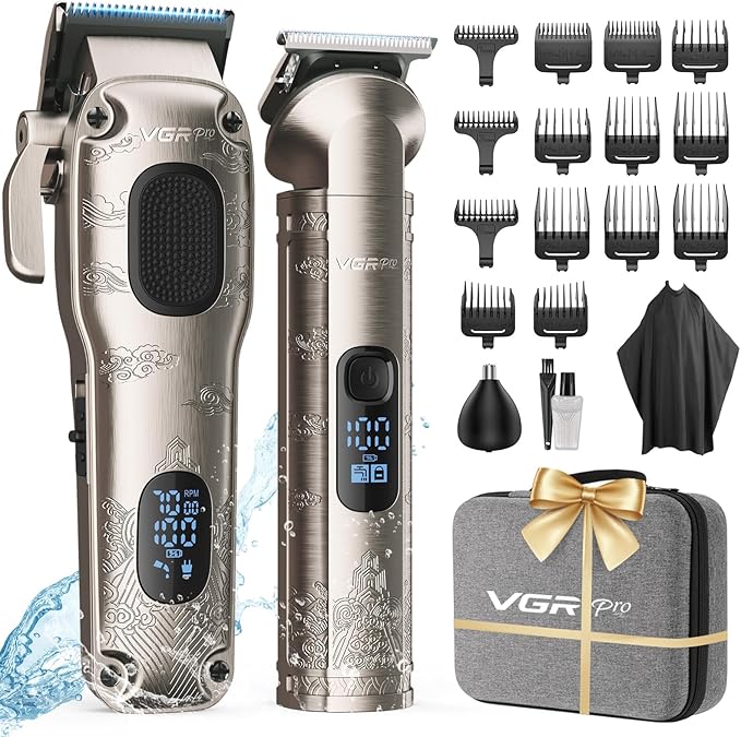 VGRPRO Hair Clippers for Men Professional, Cordless Clipper and Trimmer Set