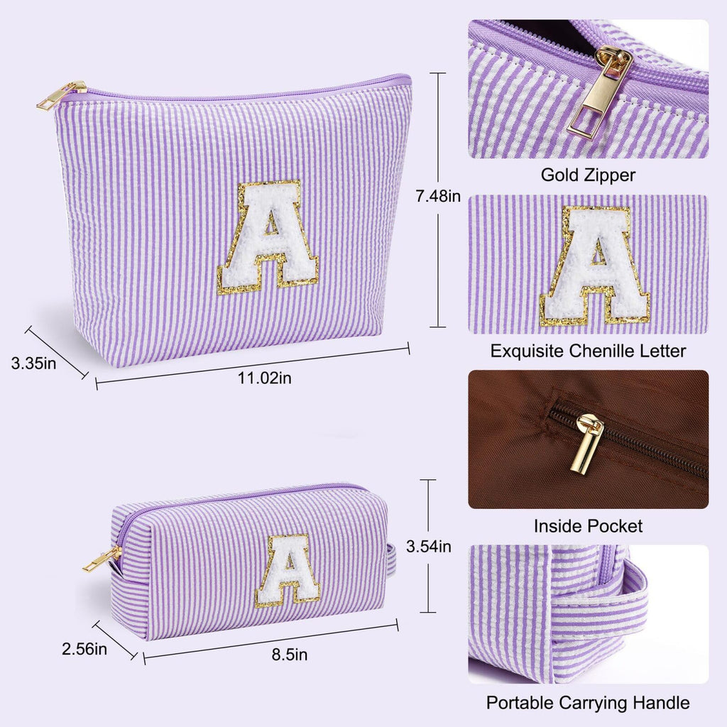 YOOLIFE Easter Gifts for Girls, Gifts for Teen Girls, Birthday Gifts Idea for Mom Her | Personalized Cute Makeup Bag for Girlfriend | 21st Birthday Gifts for Her Makeup Pouch Monogram Makeup Bag J