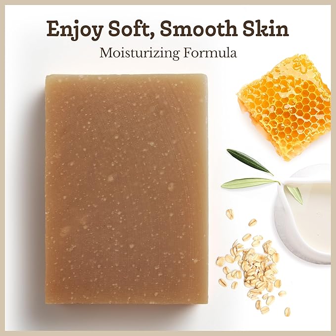 Southern Natural Goat Milk Soap Bar Oatmeal Milk & Honey, 3 Pack, Dry Skin