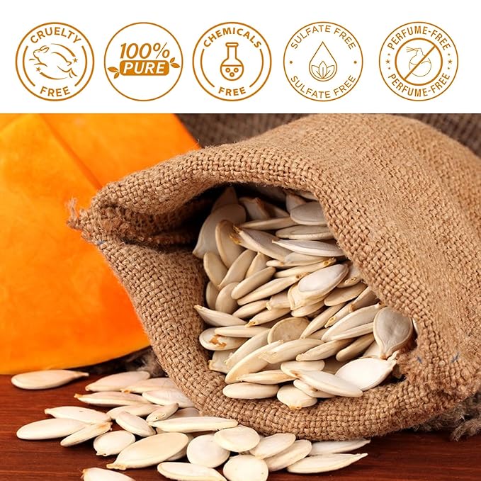 Pumpkin Seed Oil for Hair Growth, Pure Cold Pressed Pumpkin Seed Oil for Dry Damaged Hair Growth, Hydrating, Scalp Moisturizer, Nourishment - 60ML