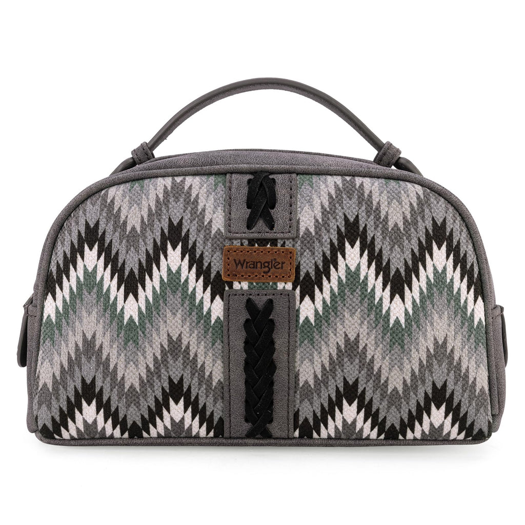 Montana West Wrangler Makeup Bag for Women Small Cosmetic Toiletry Bags Western Make Up Pouch Durable Cute Travel Purse, Grey
