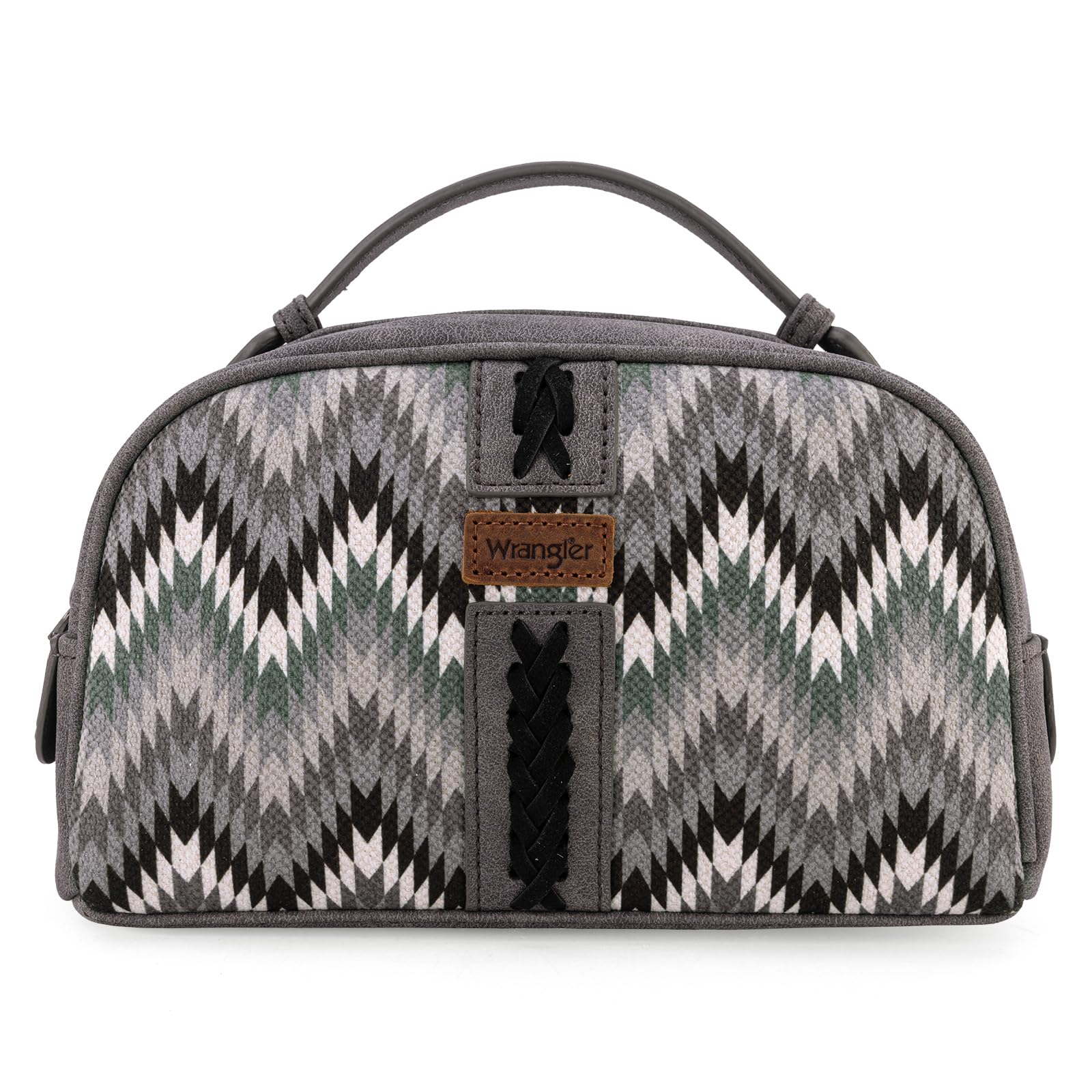 Montana West Wrangler Makeup Bag for Women Small Cosmetic Toiletry Bags Western Make Up Pouch Durable Cute Travel Purse, Grey