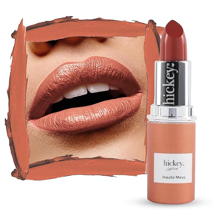 Hickey Lipstick Refill - Haute Mess (Terracotta) - Hydrating Formula with Jojoba Oil, Long Lasting Velvet Finish Lipstick for Women - Vegan & Gluten-Free