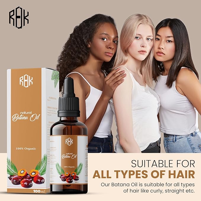 RAQK Batana Oil for Hair Growth Natural Scalp Oil for Strengthening, Repairing Damaged Hair, and Encouraging New Growth Pure & Paraben-Free Hair Growth Oil with Easy Dropper Lid and Eyelash kit