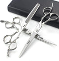 6/7/8 inch Personalized Rose Print Hair Clipper Set (Scissors Set) (7 inch-3pc-A)