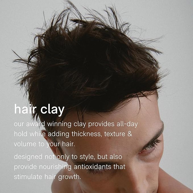 Jack Henry Hair Clay for Men - Wax-Based Flexible Matte Finish, All-Day Hold - Hair Styling Clay for All Hair Types, PVP-Free, Organic Award Winning Formula, Only 4 Ingredients - Natural Scent 1.6 oz