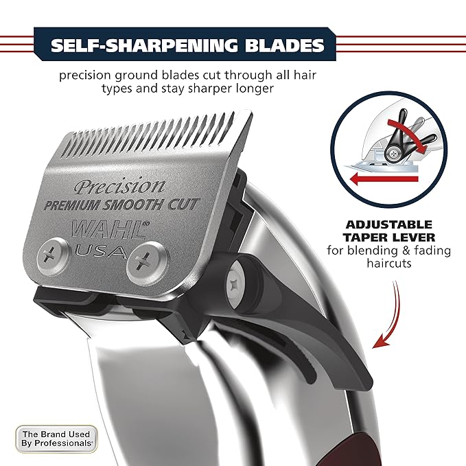 Wahl USA Pro Ultra Quiet Torque Corded Hair Clipper, Metal Housing