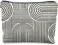 RYYCDOI Abstract Minimalist Black and White Makeup Bag, Aesthetic Boho Rainbow Line Art Cosmetic Bags for Women, Boho Gifts for Women, Contemporary Modern Zipper Makeup Pouch