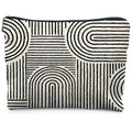 RYYCDOI Abstract Minimalist Black and White Makeup Bag, Aesthetic Boho Rainbow Line Art Cosmetic Bags for Women, Boho Gifts for Women, Contemporary Modern Zipper Makeup Pouch