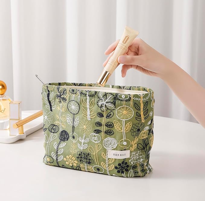 getgto 2 Pcs Makeup Bags, Large Cosmetic Bag Travel Toiletry Bag