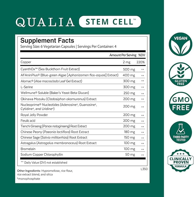Qualia Stem Cell Supplement for Healthy Aging and Immune System Resilience