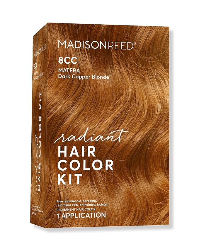 Madison Reed Radiant Hair Color Kit - 8CC Dark Vivid Copper Blonde (Matera Marigold), Vivid Permanent Hair Dye for Bold Color & Maximum Shine | PPD-Free & Ammonia-Free, 1 Pack