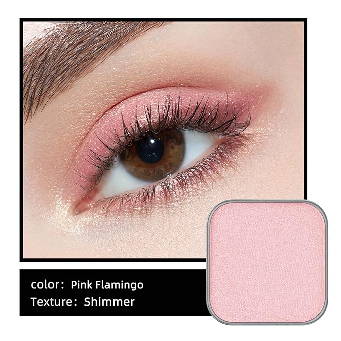 Fillwie Shimmer Flamingo Pink Eyeshadow Single, Cool-Toned Soft Pink Pearl