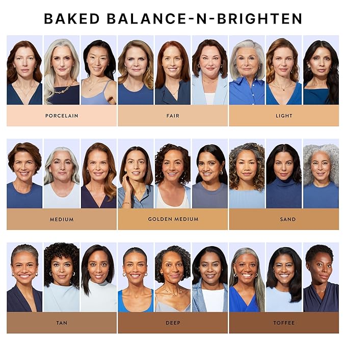 LAURA GELLER NEW YORK Award-Winning Baked Balance-n-Brighten Color Correcting Powder Foundation – Handmade in Italy – Buildable Coverage, Matte Finish – For Mature & Sensitive Skin – 05 Golden Medium