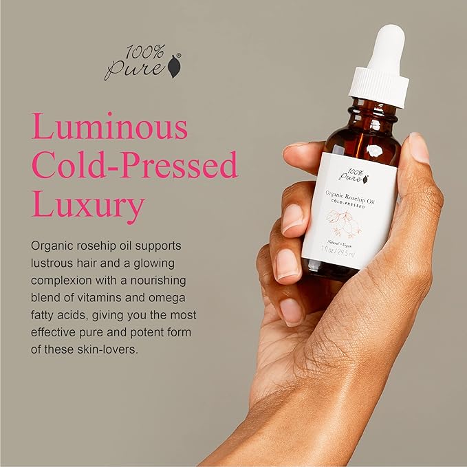 100% PURE Organic Rosehip Oil Moisturizer, 1 oz