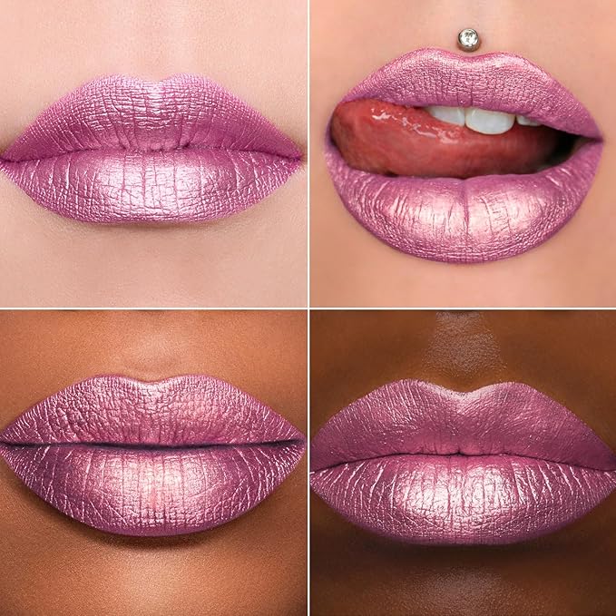 MAKI YIKA Pink Lipstick for Women Metallic Liquid Lipsticks Long Lasting