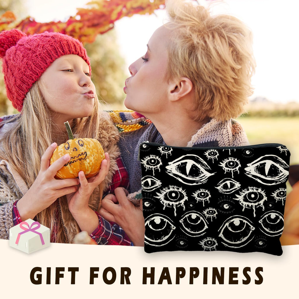 RYYCDOI Goth Makeup Bag, Mystical Gothic Evil Eyes Witchy Cosmetic Bag Toiletry Bag for Women, Witch Stuff, Halloween Makeup Bag, Halloween Gifts for Women